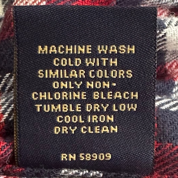 Cremieux Men's Premium Denim Long Sleeve Flannel Shirt Rythmic Red Size … - Picture 13 of 15